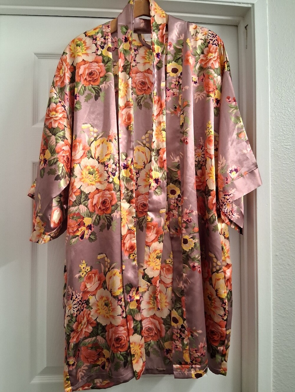 Ms Lovely Floral Robe With Tie